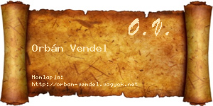 Orbán Vendel névjegykártya