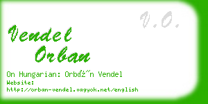 vendel orban business card